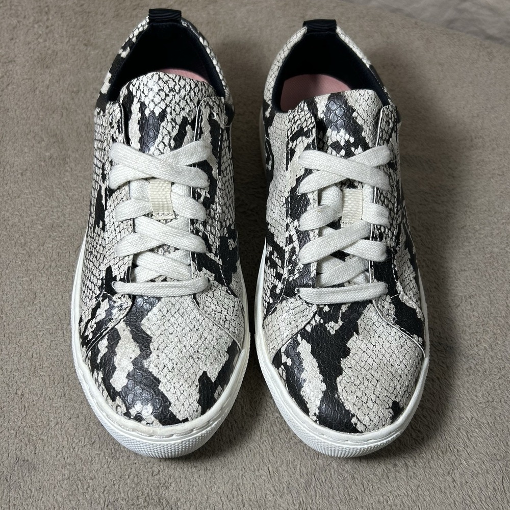 Dr Scholl's Be Free Snake Print Lace Up Sneakers Women's 6.5M Comfort Shoes - Picture 2 of 8
